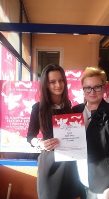 Na zdjęciu Julia Dota i opiekun Elżbieta Pisula-Bieniecka w Będzinie