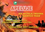 Plakat informacyjny - zakaz wypalania traw.